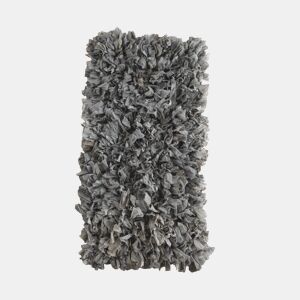 Tapete cinza de algodão e poliéster 60X120 cm
