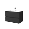 Móvel de banheiro Bequia 80 cm Preto Mate | Lavatório em porcelana | Salgar