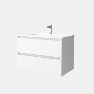 Móveis de banheiro Bequia 80 cm Branco Mate | Pia de porcelana | Salgar