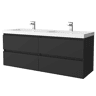Móvel de banheiro Bequia 140 cm Preto Mate | Lavatório em porcelana | Salgar