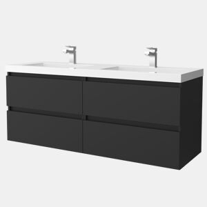 Móvel de banheiro Bequia 140 cm Preto Mate | Lavatório em porcelana | Salgar