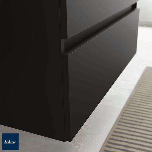 Móvel de banheiro Bequia 140 cm Preto Mate | Lavatório em porcelana | Salgar