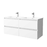 Móveis de banheiro Bequia 120 cm Branco Mate | Pia de porcelana | Salgar