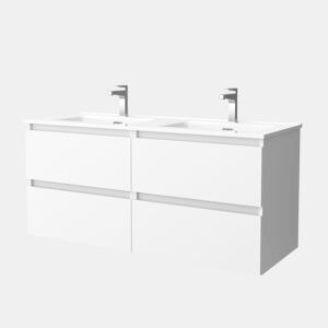 Móveis de banheiro Bequia 120 cm Branco Mate | Pia de porcelana | Salgar