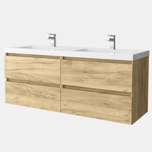 Móvel de banheiro Bequia 140 cm Carvalho | Lavatório em porcelana | Salgar