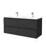 Móvel de banheiro Bequia 120 cm Preto Mate | Lavatório em porcelana | Salgar