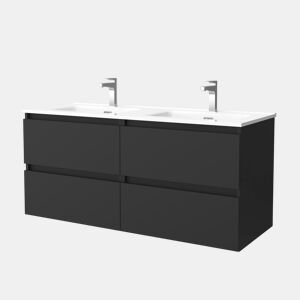 Móvel de banheiro Bequia 120 cm Preto Mate | Lavatório em porcelana | Salgar
