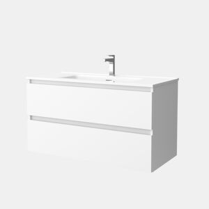 Móveis de banheiro Bequia 100 cm Branco Mate | Pia de porcelana | Salgar