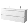 Móveis de banheiro Bequia 140 cm Branco Mate | Pia de porcelana | Salgar