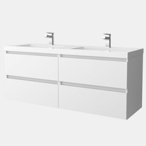 Móveis de banheiro Bequia 140 cm Branco Mate | Pia de porcelana | Salgar