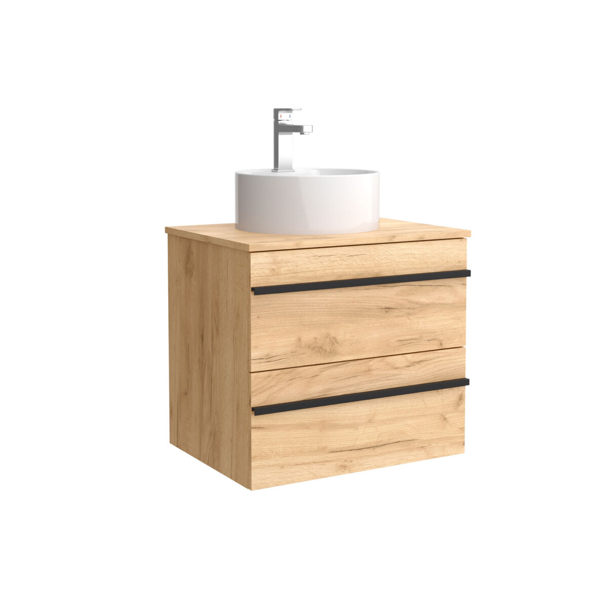 Mueble de baño BORN con perfil de tirador | Lavabo sobre encimera 60