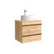 Mueble de baño BORN con perfil de tirador | Lavabo sobre encimera 60 Mueble de baño BORN con perfil de tirador | Lavabo sobre encimera 60 Roble