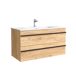 Mueble de baño BORN con perfil de tirador - Lavabo de porcelana 100 Mueble de baño BORN con perfil de tirador - Lavabo de porcelana 100 Roble