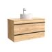Mueble de baño BORN con perfil de tirador | Lavabo sobre encimera 100 Mueble de baño BORN con perfil de tirador | Lavabo sobre encimera 100 Roble