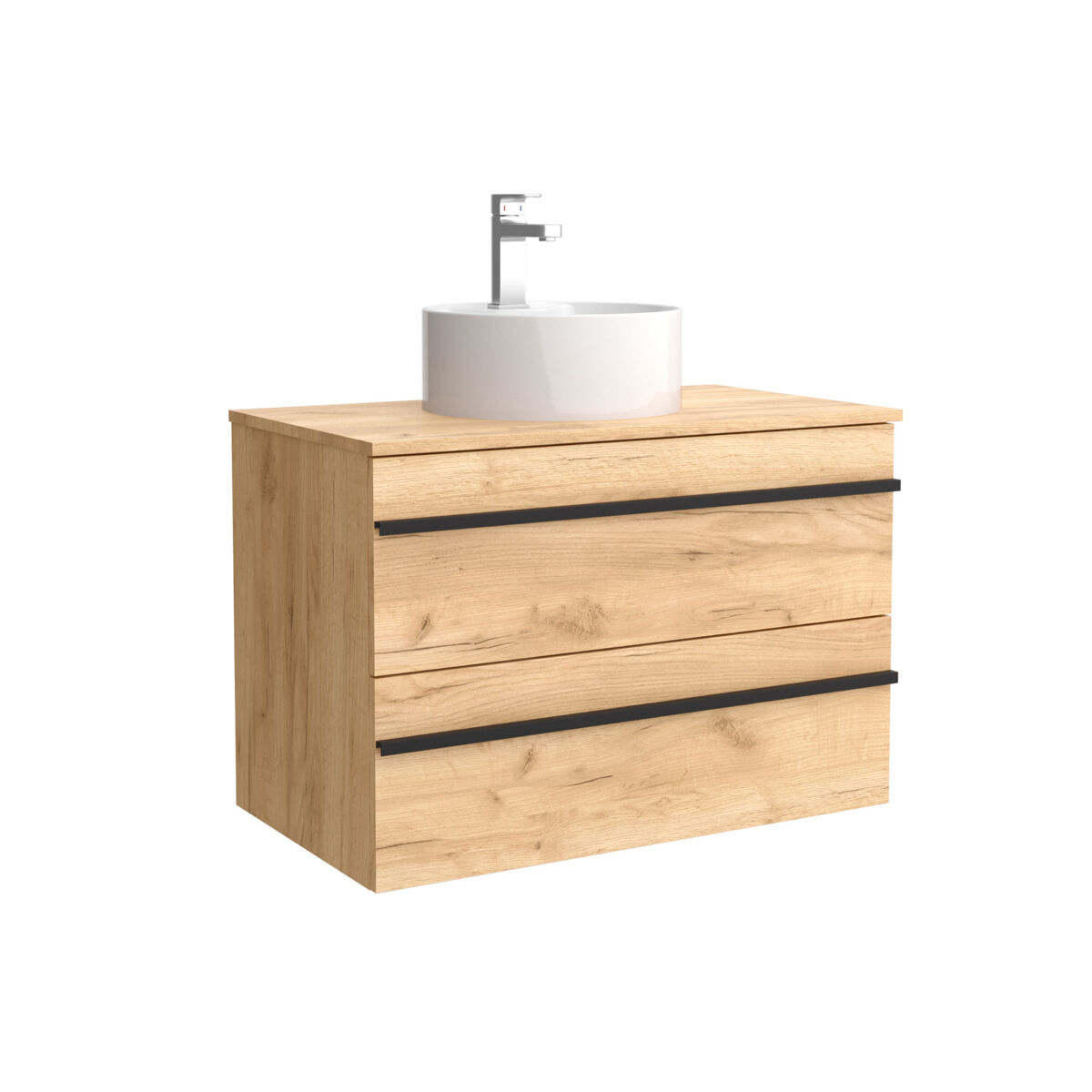 Mueble de baño BORN con perfil de tirador | Lavabo sobre encimera 80