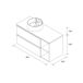 Mueble de baño 2 cajones y 2 huecos con Lavabo sobre encimera 90 Mueble de baño 2 cajones y 2 huecos con Lavabo sobre encimera 90 Blanco
