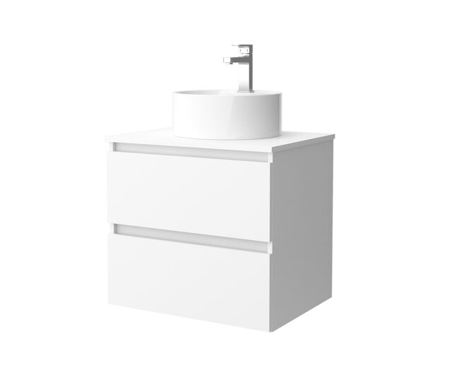 Mueble de baño bequia 60 cm blanco mate | lavabo sobre encimera | salgar