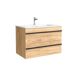 Mueble de baño BORN con perfil de tirador - Lavabo de porcelana 80 Mueble de baño BORN con perfil de tirador - Lavabo de porcelana 80 Roble