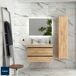Mueble de baño BORN con perfil de tirador - Lavabo de porcelana 80 Mueble de baño BORN con perfil de tirador - Lavabo de porcelana 80 Roble