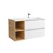 Mueble de baño 2 cajones 2 huecos con Lavabo integrado 90 Mueble de baño 2 cajones 2 huecos con Lavabo integrado 90 Blanco
