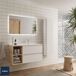 Mueble de baño 2 cajones 2 huecos con Lavabo integrado 90 Mueble de baño 2 cajones 2 huecos con Lavabo integrado 90 Blanco