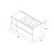 Mueble de baño 2 cajones 2 huecos con Lavabo integrado 90 Mueble de baño 2 cajones 2 huecos con Lavabo integrado 90 Blanco