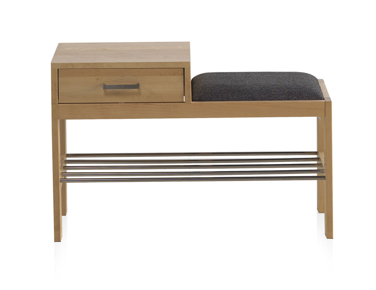 Banco zapatero de madera natural