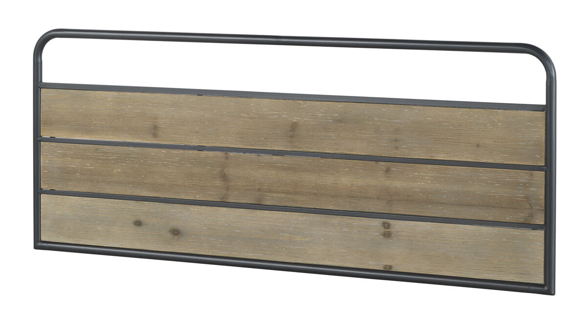 Cabecero de madera de abeto y hierro 145x60 cm
