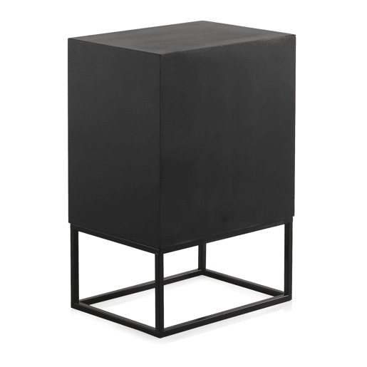Criado mudo de madeira 1 porta com base de metal preto