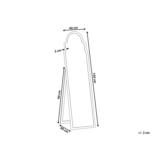 Espelho de pé CHATILLON 150 cm Prateado