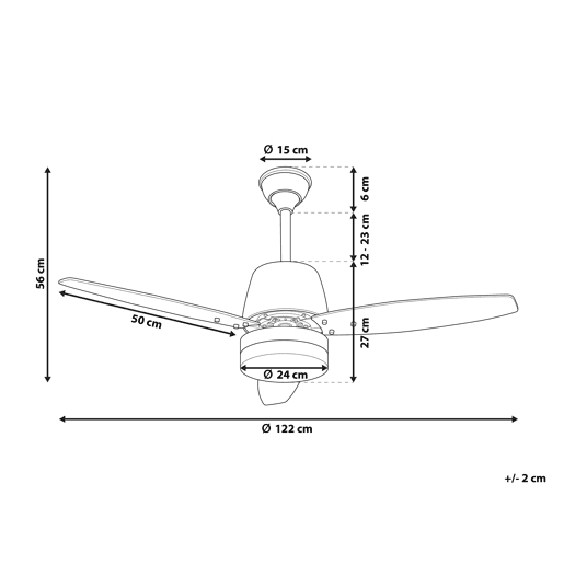 Ventilador de teto com luz MLAVA Com comando remoto Castanho Ventilador de teto com luz MLAVA Com comando remoto Castanho