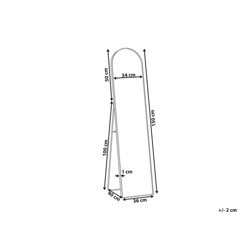 Espelho de pé BAGNOLET 150 cm Metal Prateado