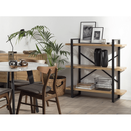 Estante com 3 prateleiras TIMBER 111 cm Castanho claro