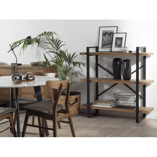 Estante com 3 prateleiras TIMBER 111 cm Castanho escuro