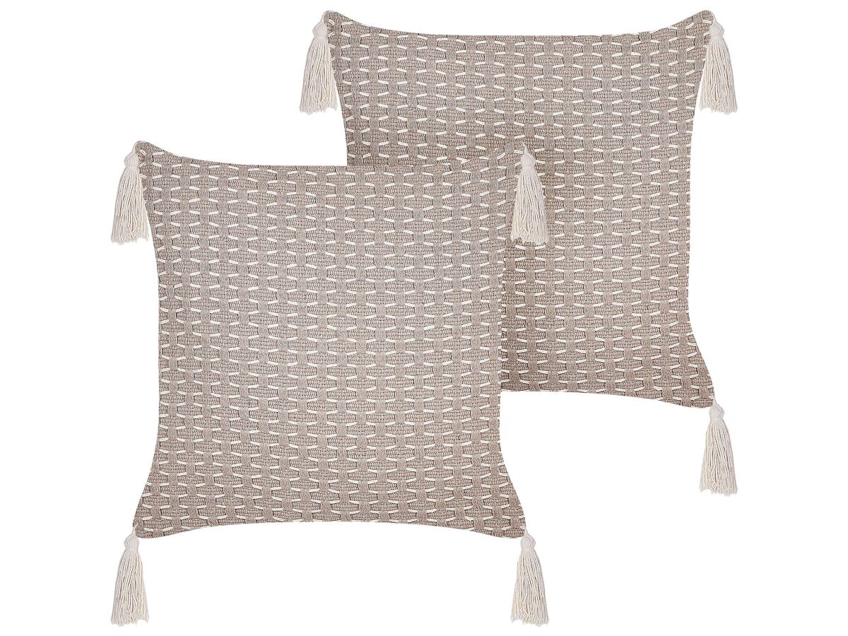 Beliani Cojín decorativo HAKONE 42x42 Gris Oscuro