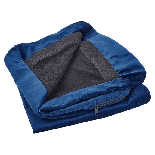 Capa de sofá de 2 lugares BERNES Veludo Azul marinho