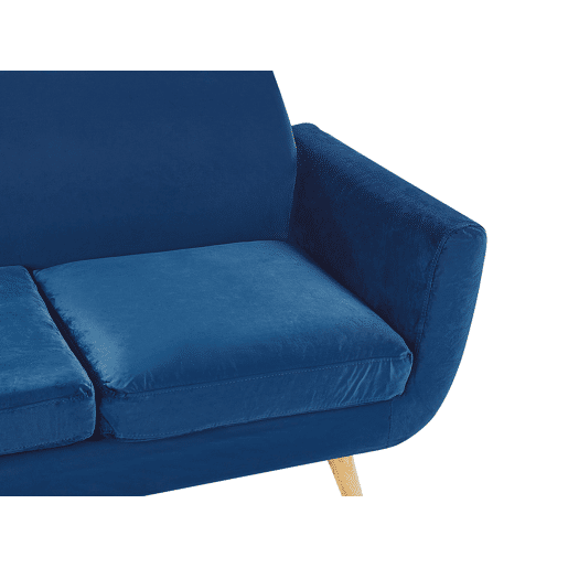 Capa de sofá de 2 lugares BERNES Veludo Azul marinho