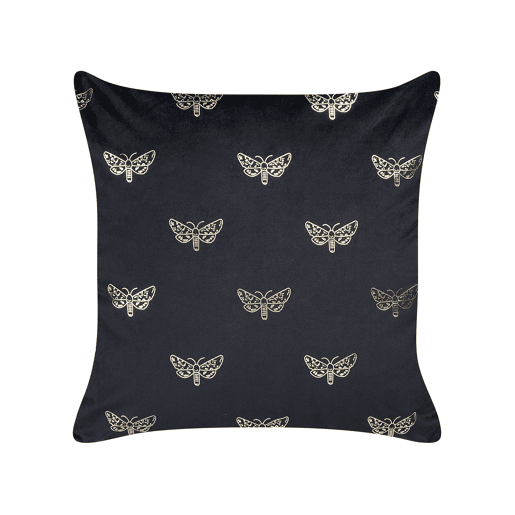 Conjunto de 2 almofadas decorativas YUZURI Veludo 45 x 45 cm Preto Padrão animal