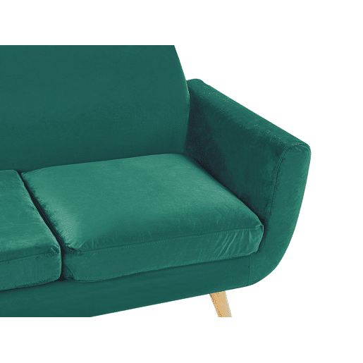 Capa de sofá de 2 lugares BERNES Veludo Verde Capa de sofá de 2 lugares BERNES Veludo Verde