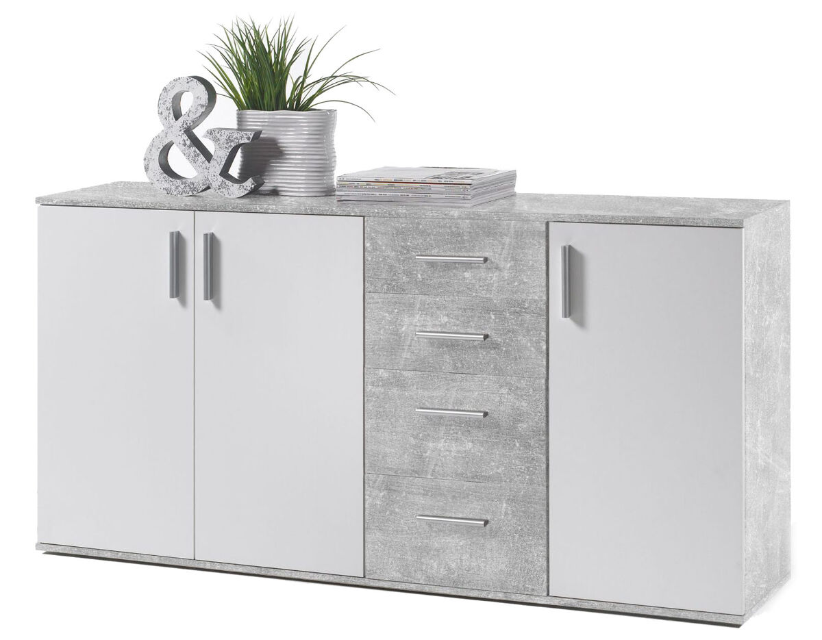 Comoda Aparador  3 Puertas y 4 Cajones 160