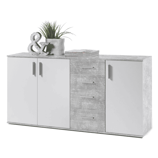 Baú Bobby Sideboard 160x82cm. 3 portas e 4 gavetas