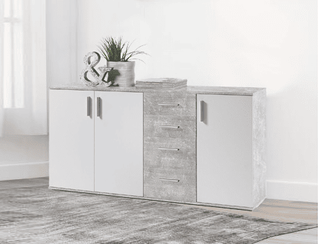 Baú Bobby Sideboard 160x82cm. 3 portas e 4 gavetas