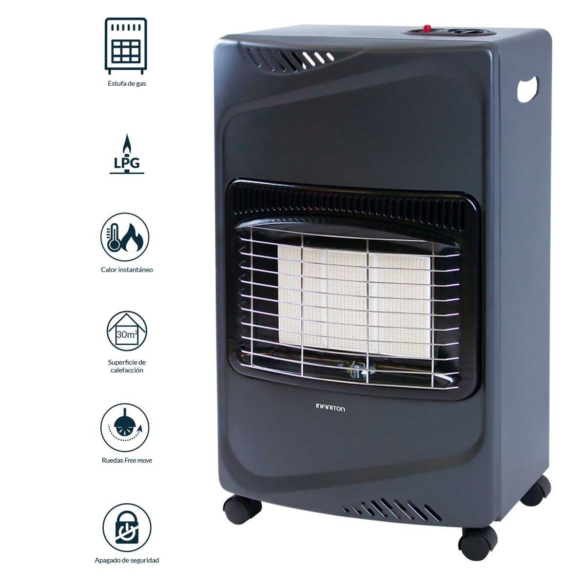 Estufa de gas Infiniton HG-B16   Ignición electrónica/piezoeléctrica - 4200 W