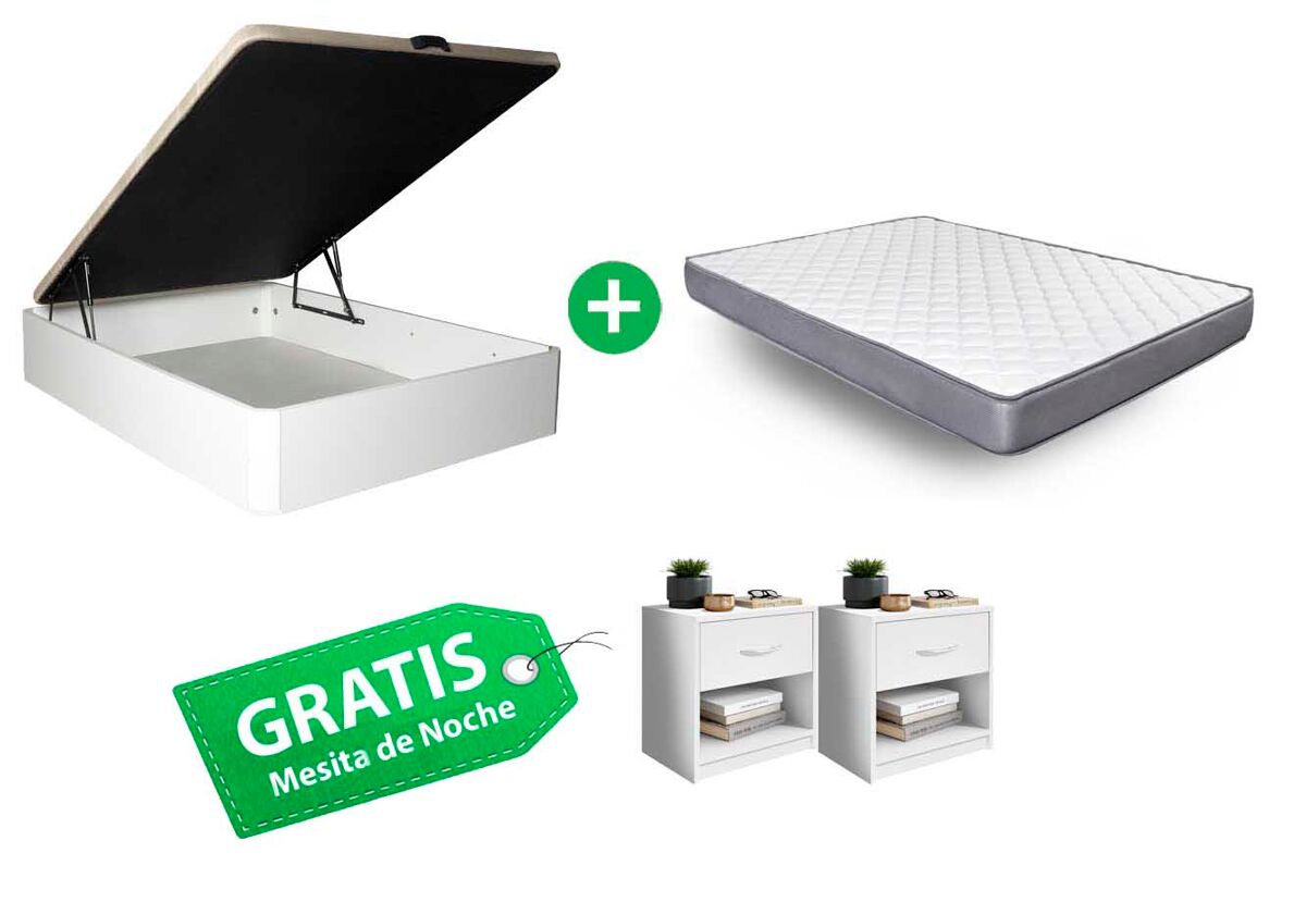 Oferta exclusiva web: cama canapé 150cm + colchon 150cm . gratis mesita de noche 1 cajones