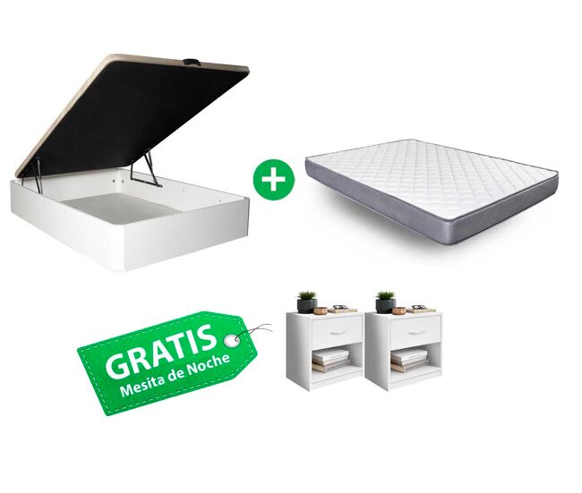 Oferta exclusiva web: cama canapé 135cm + colchon 135cm . gratis mesita de noche 1 cajones