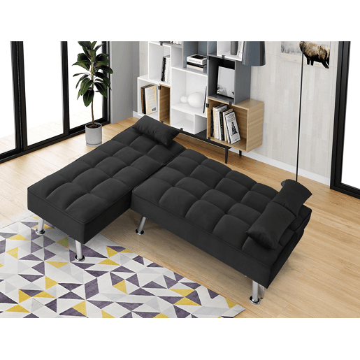 Sofá-Cama Chaise Longue Noelia XS 200cm Preto