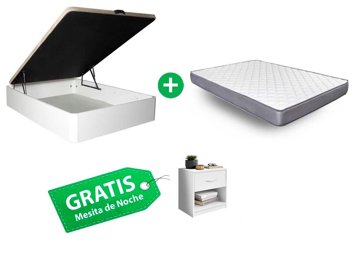 Oferta exclusiva web: cama canapé 105cm + colchon 105cm . gratis mesita de noche 1 cajones