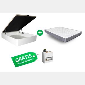 Oferta Exclusiva Web: Cama Canapé 105CM + Colchão 105CM. Mesa de cabeceira grátis 1 gaveta