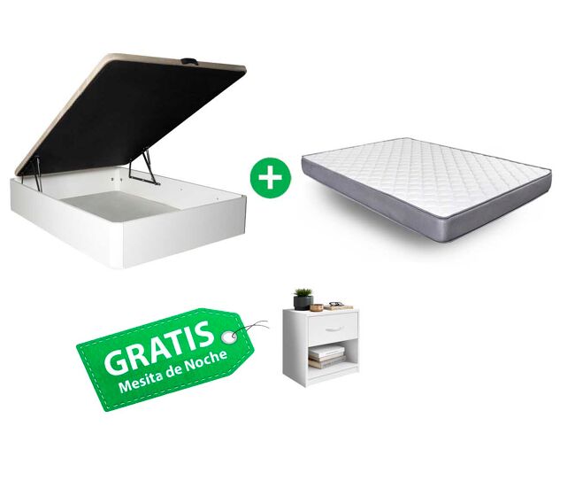 Oferta exclusiva web: cama canapé 105cm + colchon 105cm . gratis mesita de noche 1 cajones