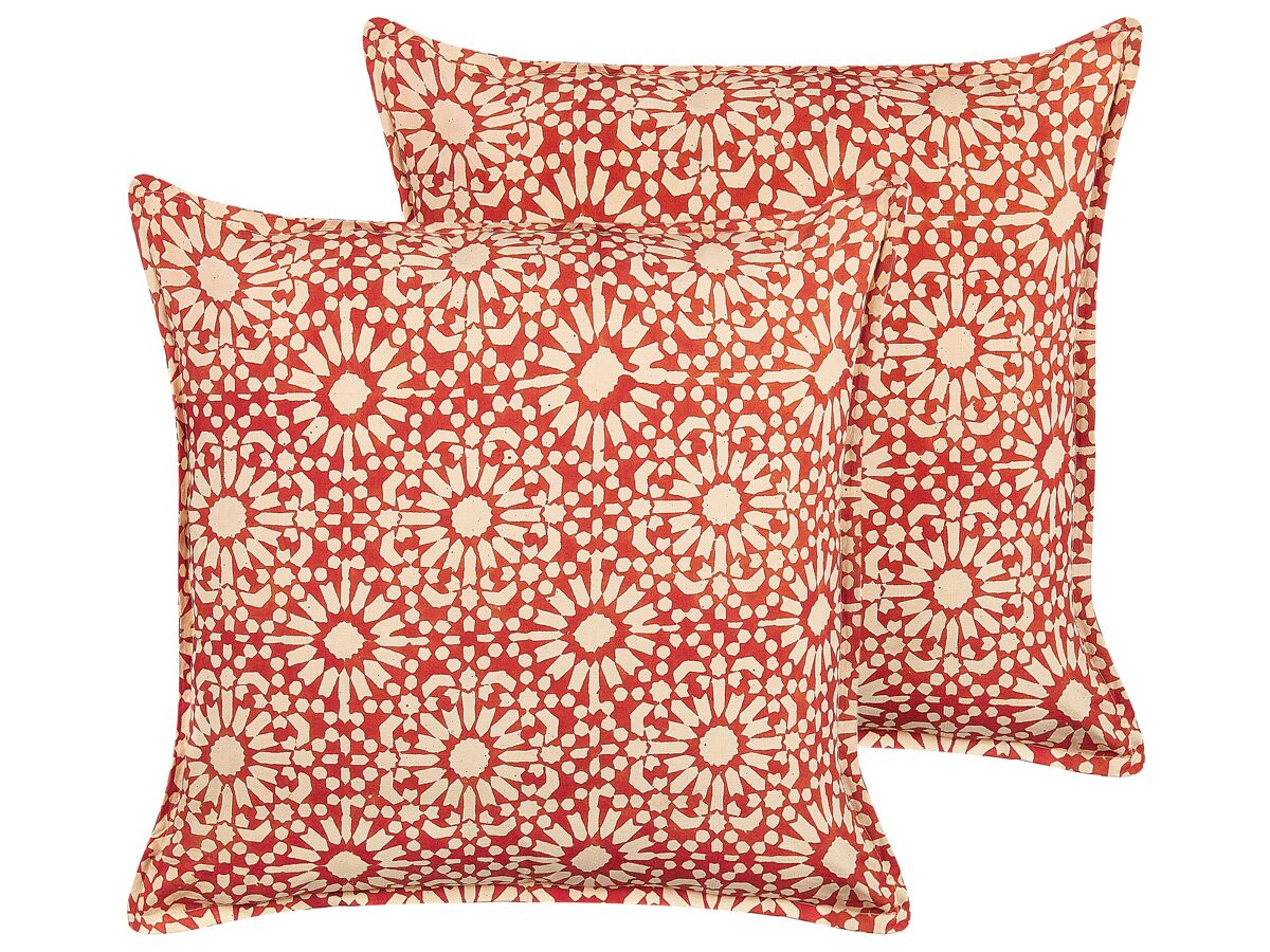 Beliani Cojín decorativo CEIBA 45x45 Rojo